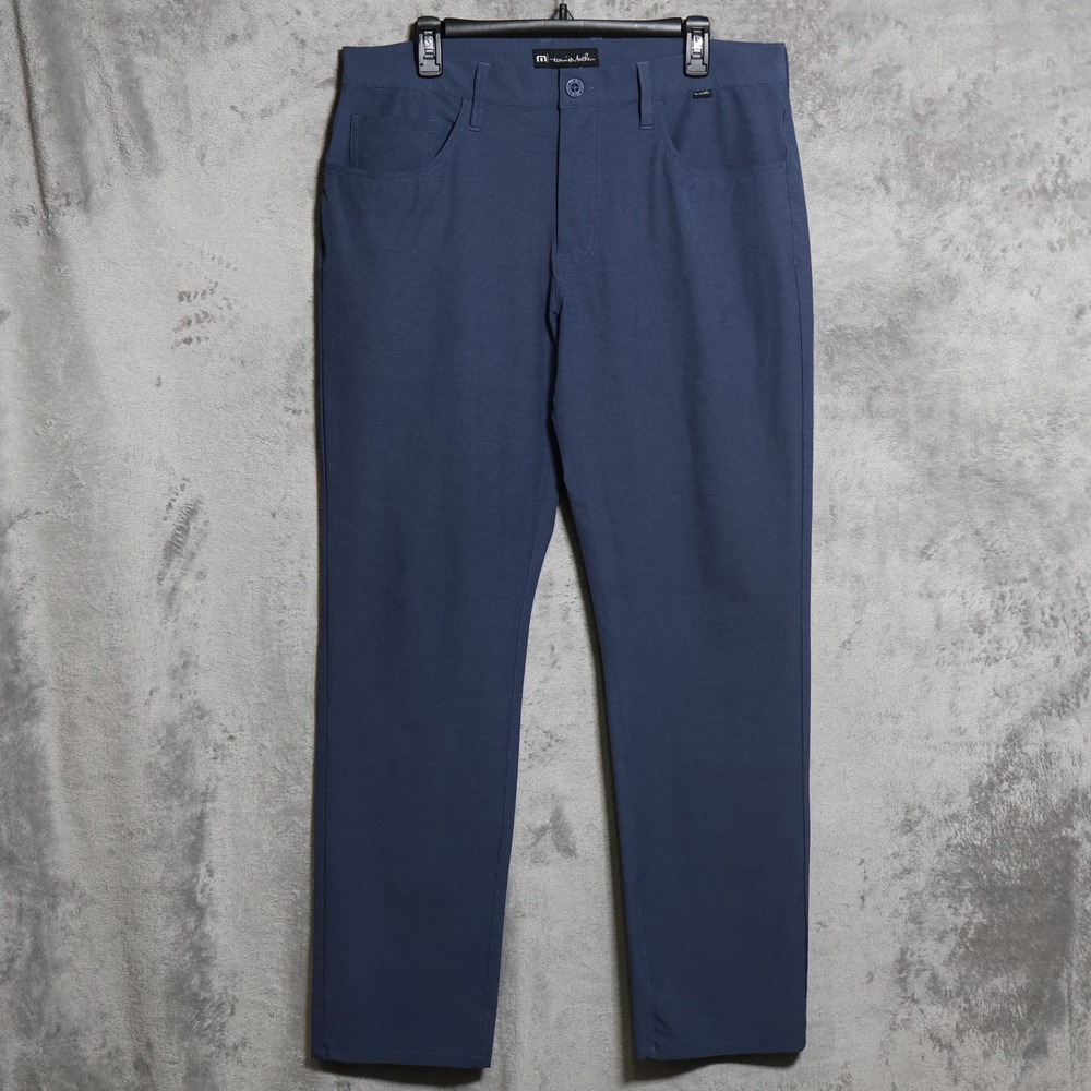 Travis Mathew Pants Mens 35x32 Blue Open To‎ Close Performance Golf Chino Preppy